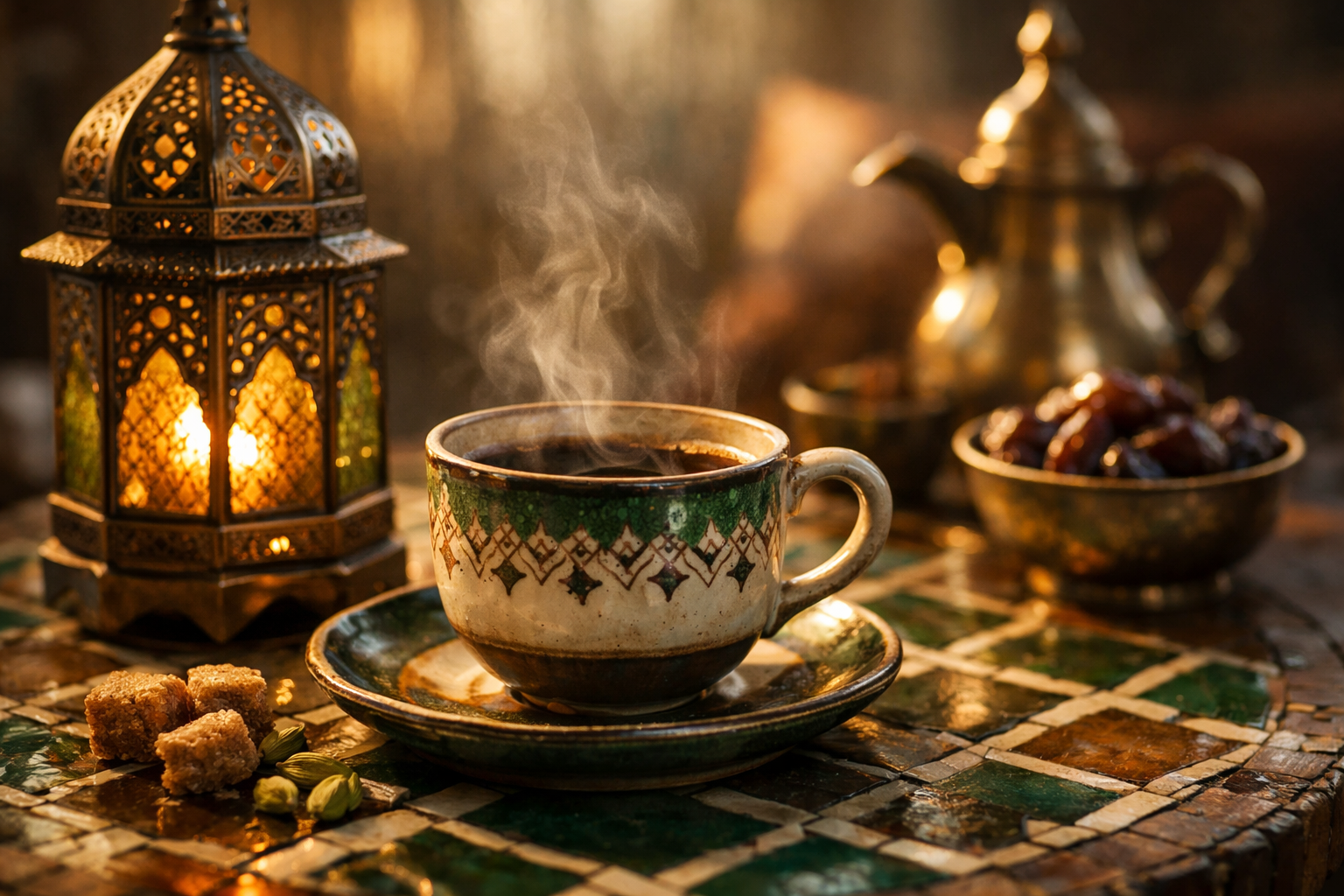 Barista pouring latte art in a cozy coffee shop